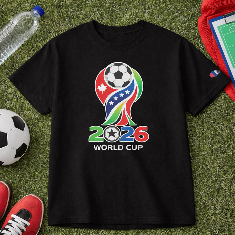 2026 FIFA World Cup T-Shirt Black Soccer Graphic Tee USA Football Fan Shirt S-XL