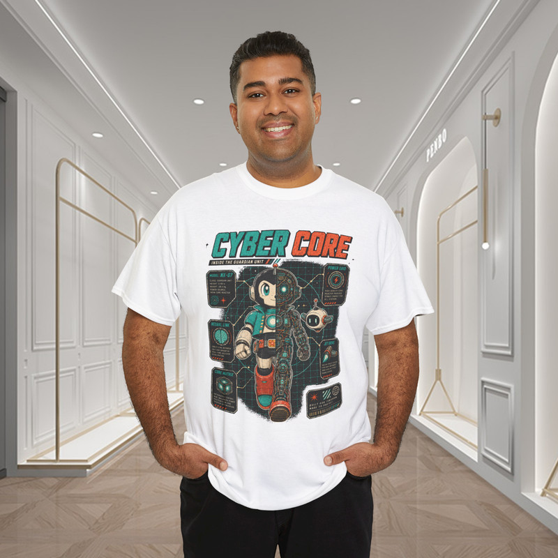 Cyber Core Robot Cutaway Retro Sci-Fi Graphic T-Shirt