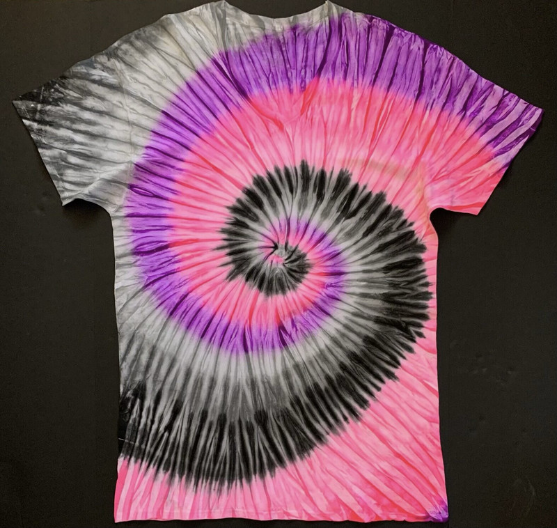 *New* 3XL & 4XL Handmade Tie Dye, Magenta Gray Spiral, Crew or V-Neck
