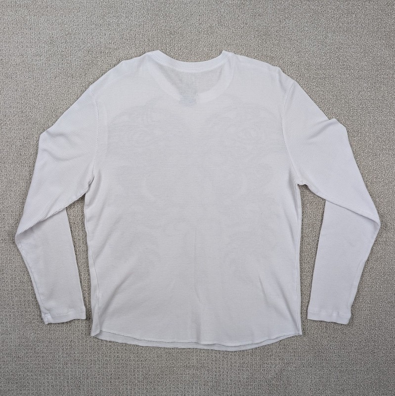 Vintage Y2K Faded Glory Men's Large Skull Tribal White Long Sleeve Thermal Shirt gallery