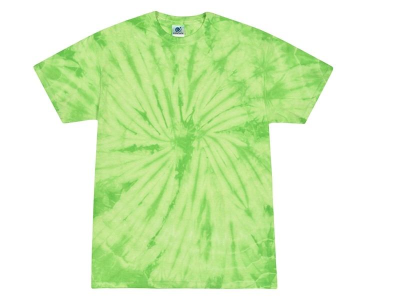 Tie Dye T-Shirts Lime Green Kid&Adult S M L XL 2XL 3XL 4XL 5XL Cotton Colortone