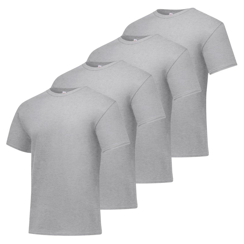 4-pack Mens Essentials Short Sleeve 90% Cotton T-Shirt 3X-Large Big Light Steel