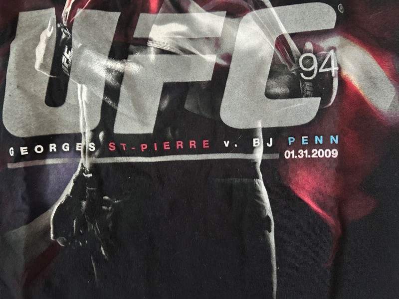 VTG UFC 94 T-Shirt Georges St-Pierre GSP vs. BJ Penn 2009 Event Promo BLK Large gallery