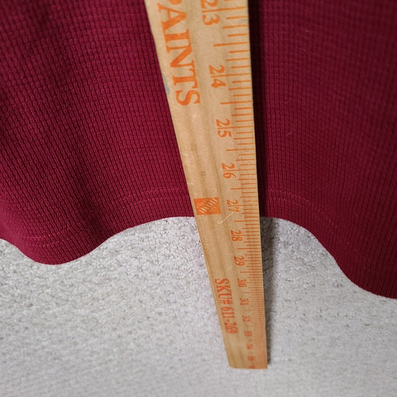 Knocker Shirt Mens L Maroon Henley Cotton Thermal Long Sleeve Casual Outdoor NEW gallery
