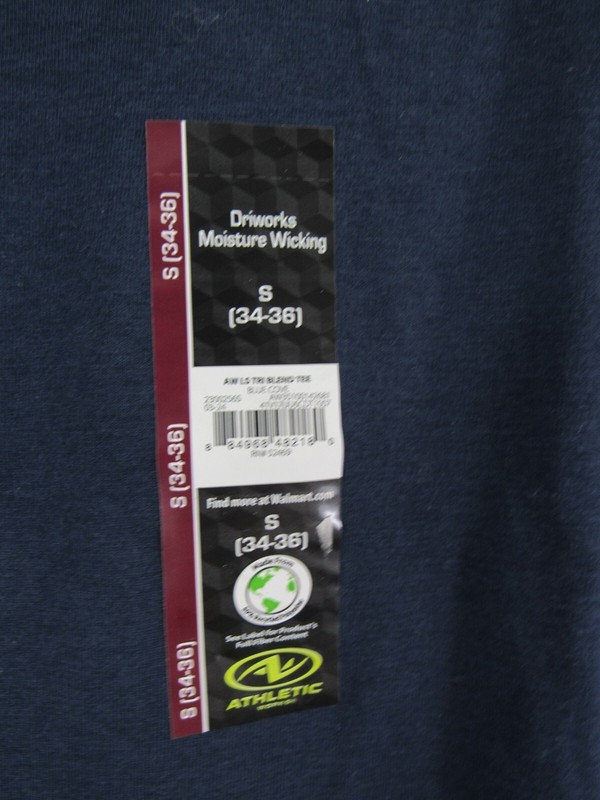 New Athletic Works Men T Shirt Size S 34 36 Blue Cove Long Sleeve gallery