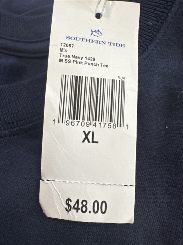 NWT SOUTHERN TIDE SZ XL Mens SS T-Shirt Skip Jack True Navy Punch Drink Cotton gallery