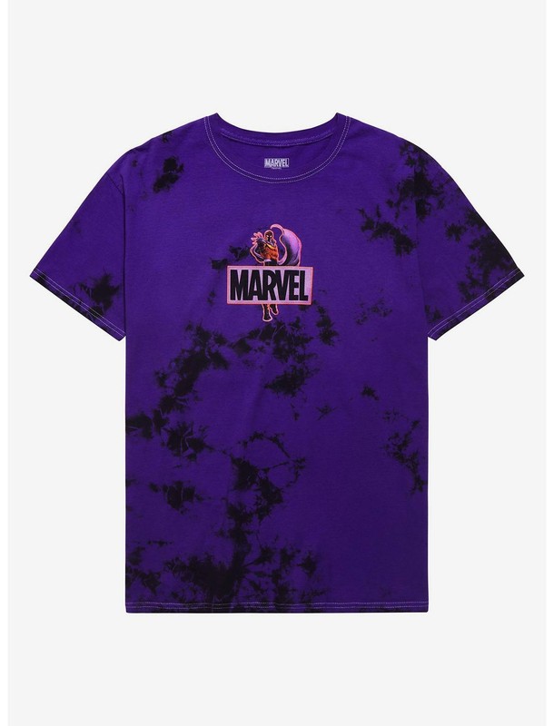 Marvel X-Men Magneto Box Logo Purple Tie-Dye T-Shirt ADULT size