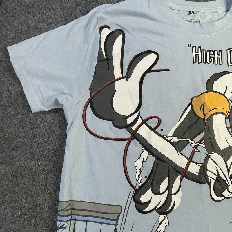 Looney Tunes T-Shirt Mens Medium Blue Bugs Bunny Graphic Print High Dive Diving gallery