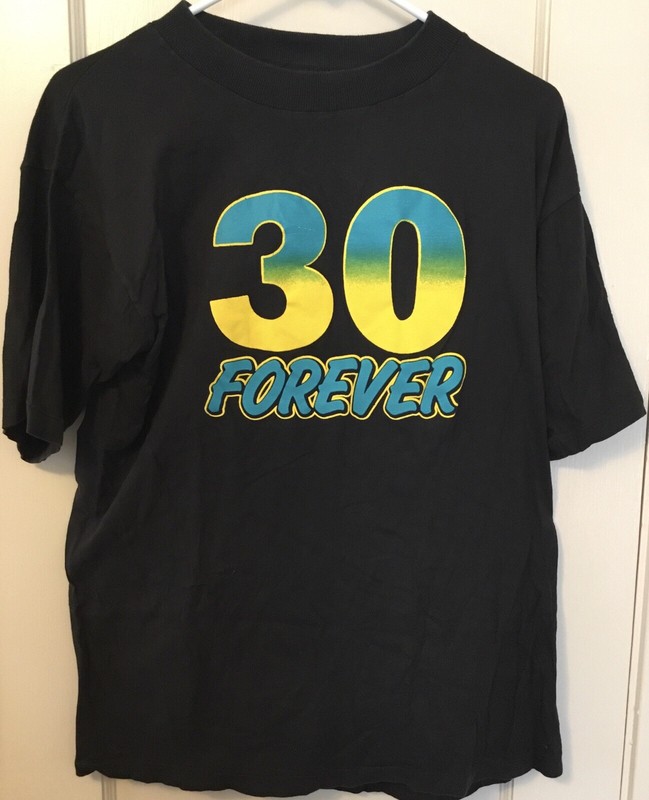 CCI T-Shirt 30 Forever Black Screened Neon Colors Size Large Made In France