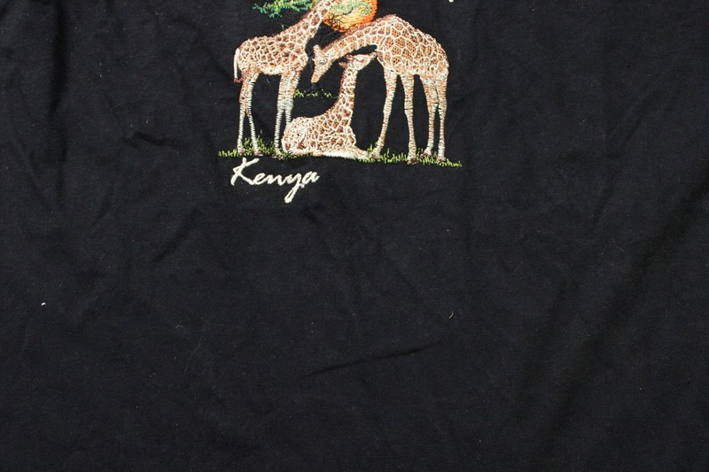 Airborn Unisex Hakuna Matata Kenya Embroidered S/S T-Shirt LB3 Black Large gallery