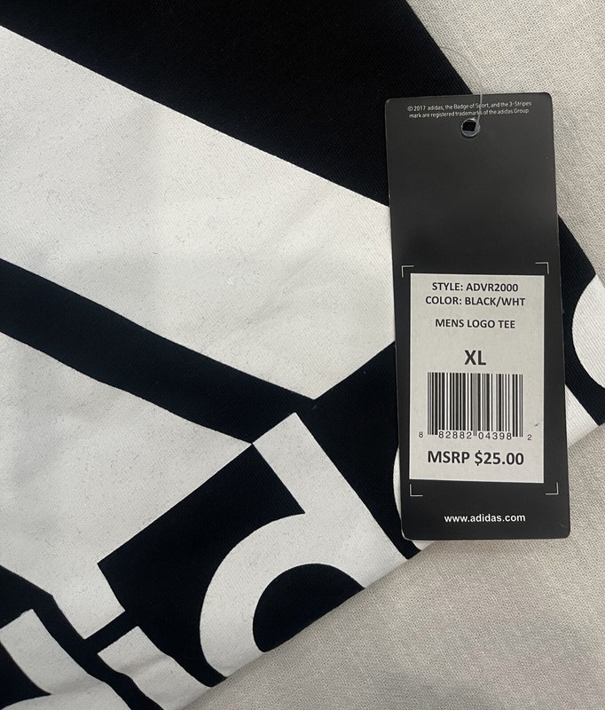 adidas Mens Logo Tee Golf T-Shirt (XL) Black/White ADVR2000 gallery