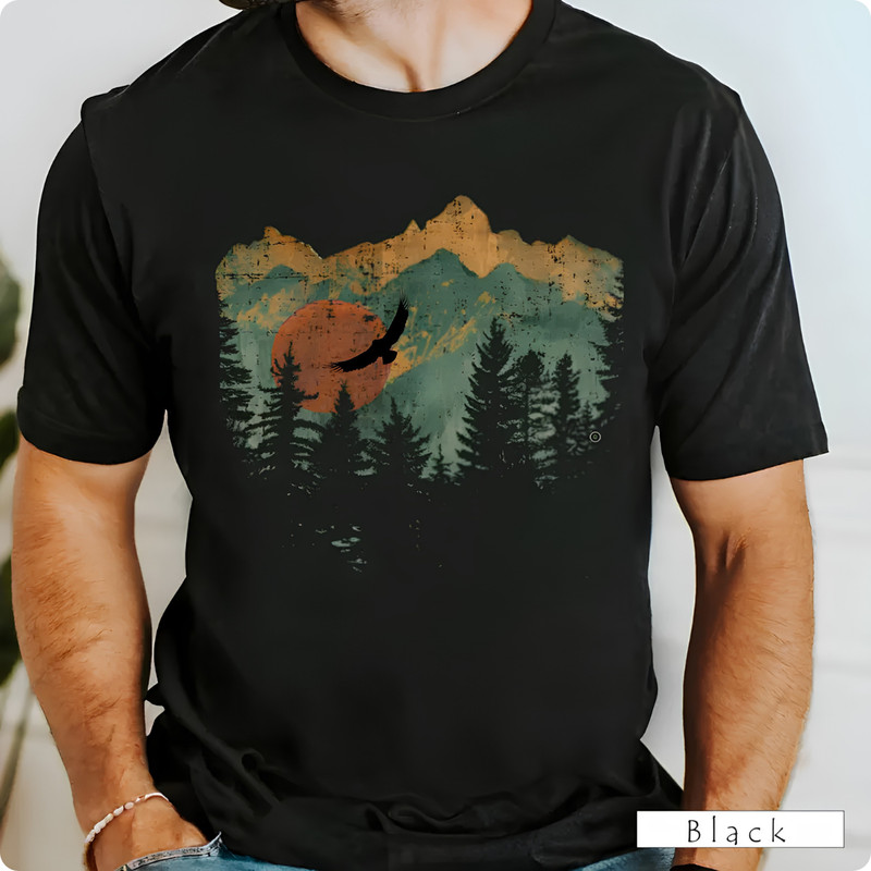 Mountain View Graphic Tee, Nature Camping Outdoors T-Shirt