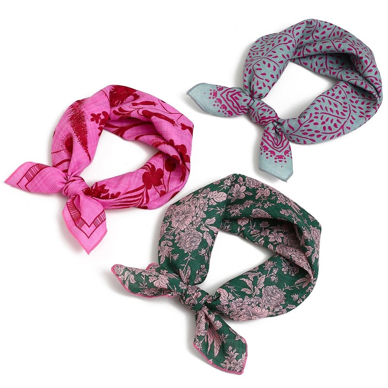 Soft Cotton Viscose Bandana 22''x22'' for Women and Men Multi-purpose Headban...