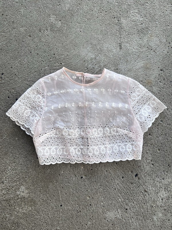Women’s Vintage Waist Lace Blouse Bows Lightweight 60s 70s