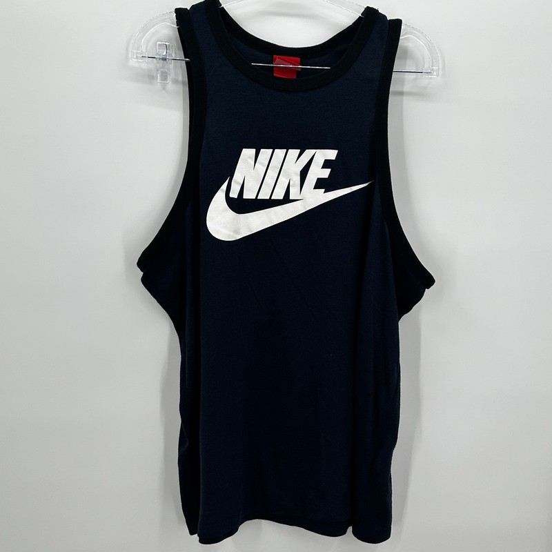 Nike Sportswear Tank Top Mens XL Blue Big Center Swoosh Muscle Shirt Skater Y2K