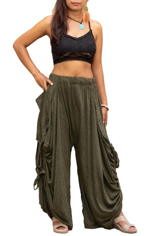Thaluta Women’s Palazzo Pants Wide Leg Lounge Convertible Maxi Skirt with Poc…