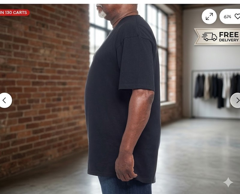 Kirkland Men s 6-pack Black 100% Cotton Crew Neck T-shirt FREE SHIPPING! gallery