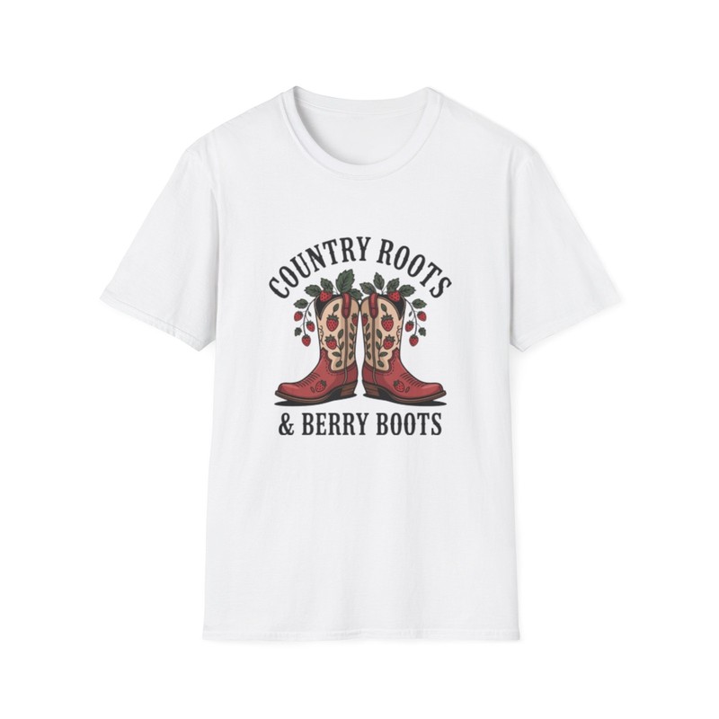 -Country Roots Cowboy Boots T-Shirt | Berry Boots Graphic