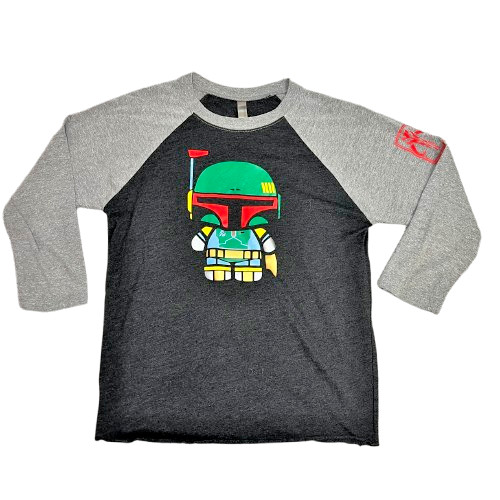 Star Wars Shirt Boba Fett | Raglan Sleeve | Size: Small | Color: Black & Grey