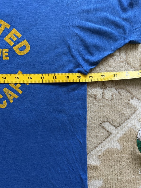Vintage 70s Blue and Yellow Single Stitch Cleveland Cafe Graphic T-Shirt M gallery