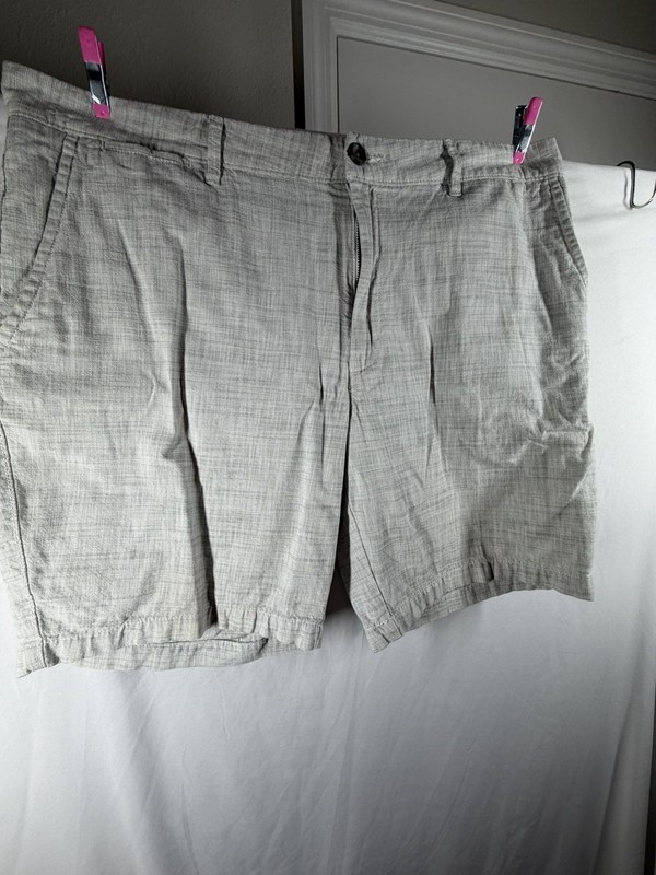 Goodfellow & Co Men’s 38 Shorts Gray Linen Blend Flat Front Summer Casual 10"