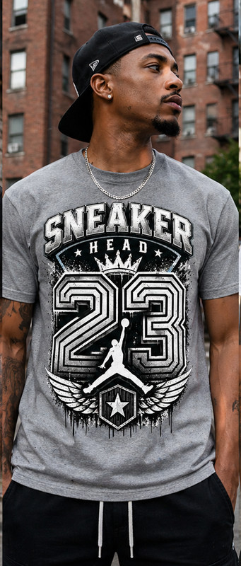 Mens Big & Tall Sneakerhead 23 Graphic Tee Shirt Streetwear for J6 Cap & Gown T