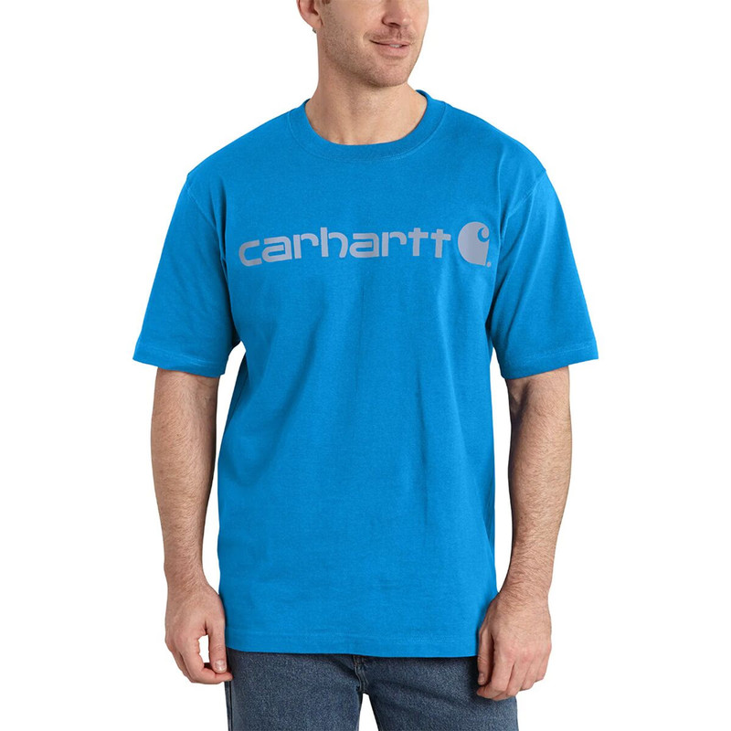 Carhartt L47619 Blue Glow Loose Fit Heavyweight Logo Graphic T-Shirt Size XL gallery