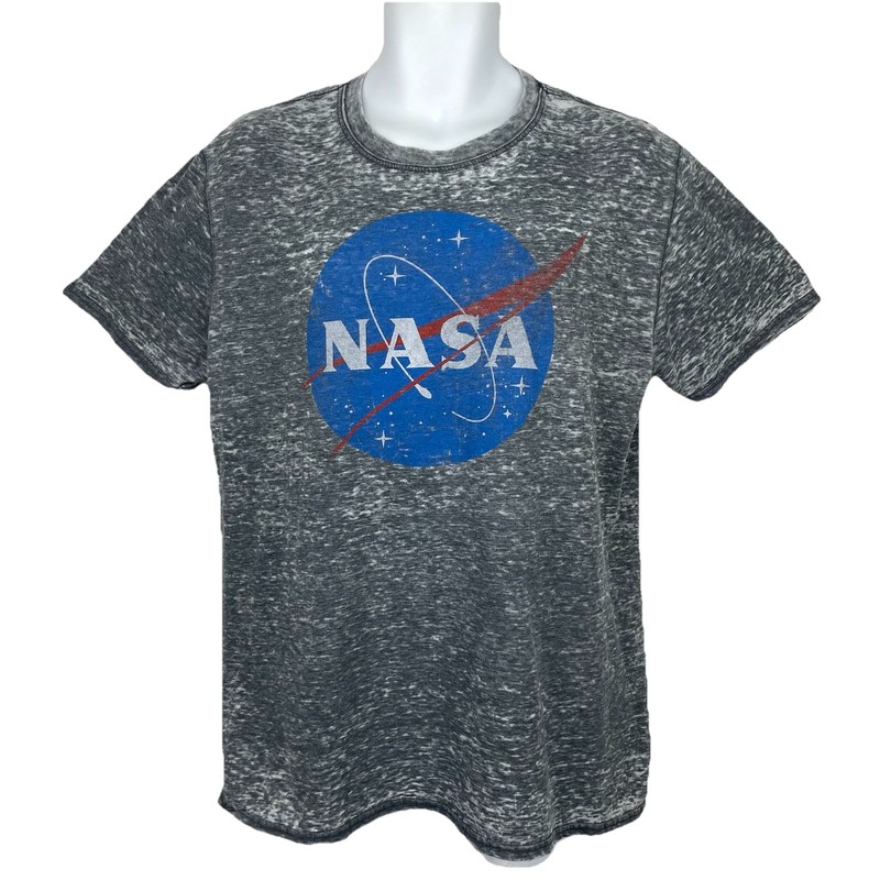 NASA Burnout T Shirt Classic Logo / Men’s (L) Gray Fifth Sun Cotton Blend