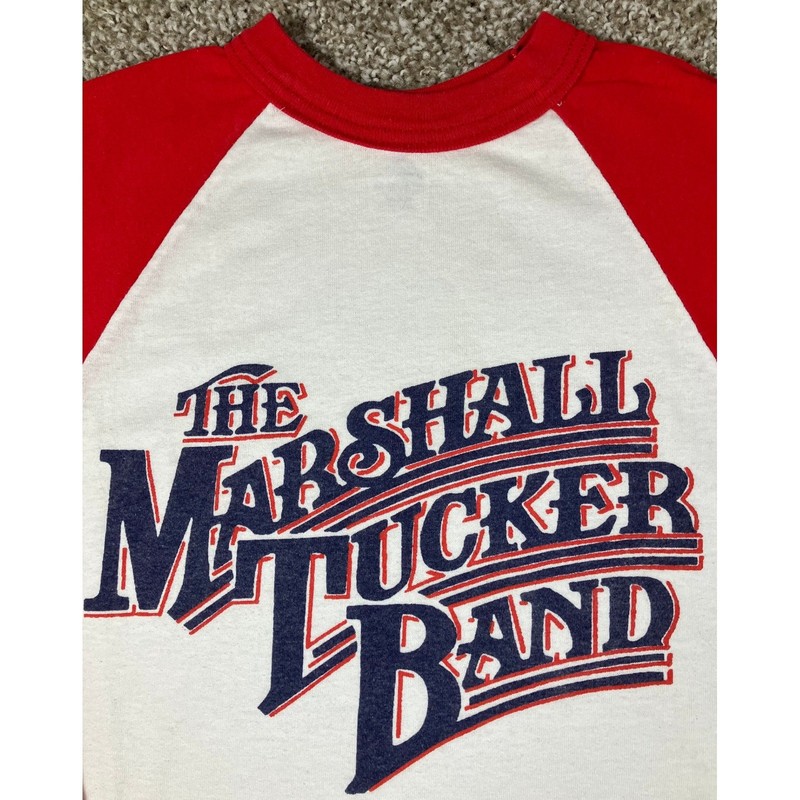 Augusta Sportswear The Marshall Tucker Band Raglan Baseball Tee Red White Mens M gallery