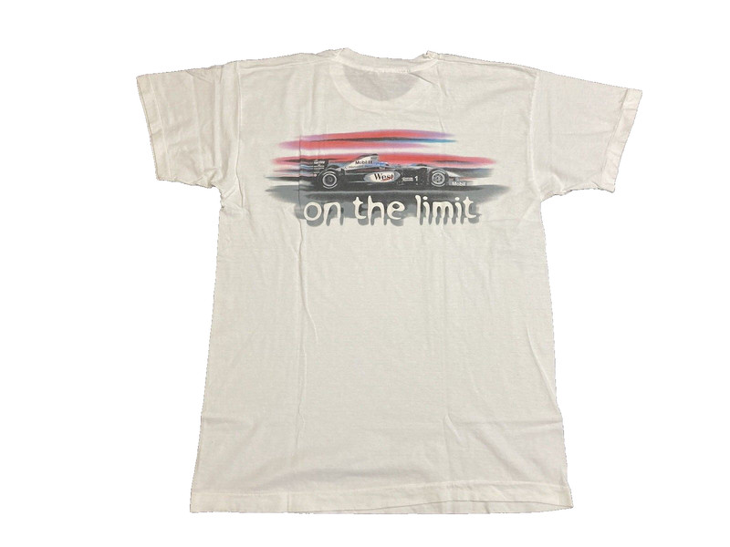 West McLaren Mercedes Formula 1 Racing Team Tee T Shirt Size L White Vintage