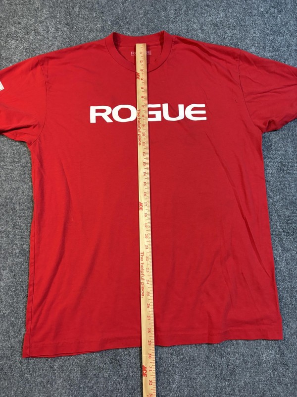Rogue Shirt Mens XL Red American Flag Logo Graphic Tee USA Made Athletic Fit gallery