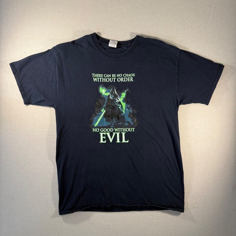 Fruit of the Loom Star Wars Grey Jedi Code Graphic T-Shirt Black Large Mens