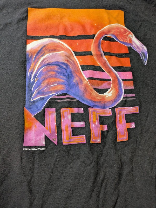 Vintage Neff Shirt Mens 2XL Black Pink Flamingo 2002 Y2K Streetwear Skater gallery