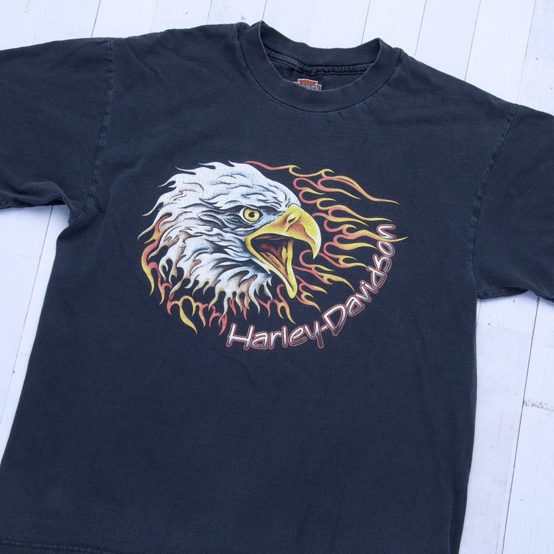 Vintage Harley Davidson Screaming Eagle T Shirt Yakima Washington Large USA Made
