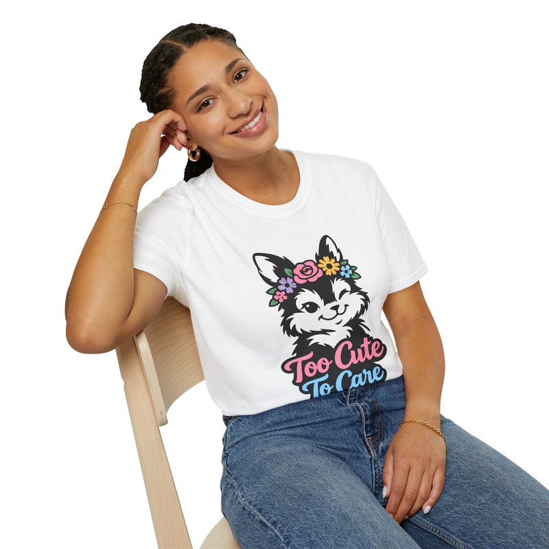 Unisex Softstyle T-Shirt Bunny Flower Crown Pastel Fluffy Cute Rabbit Sweet
