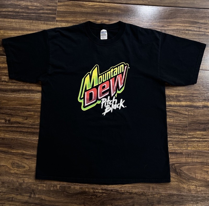 Vintage 2004 Mountain Dew Pitch Black Promo Shirt XL