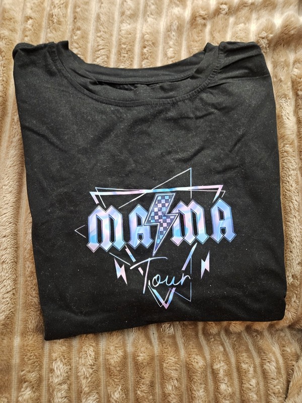 Men’s Black “Mama The Motherhood Tour” Graphic Crew Neck Short Sleeve Shirt 1 XL