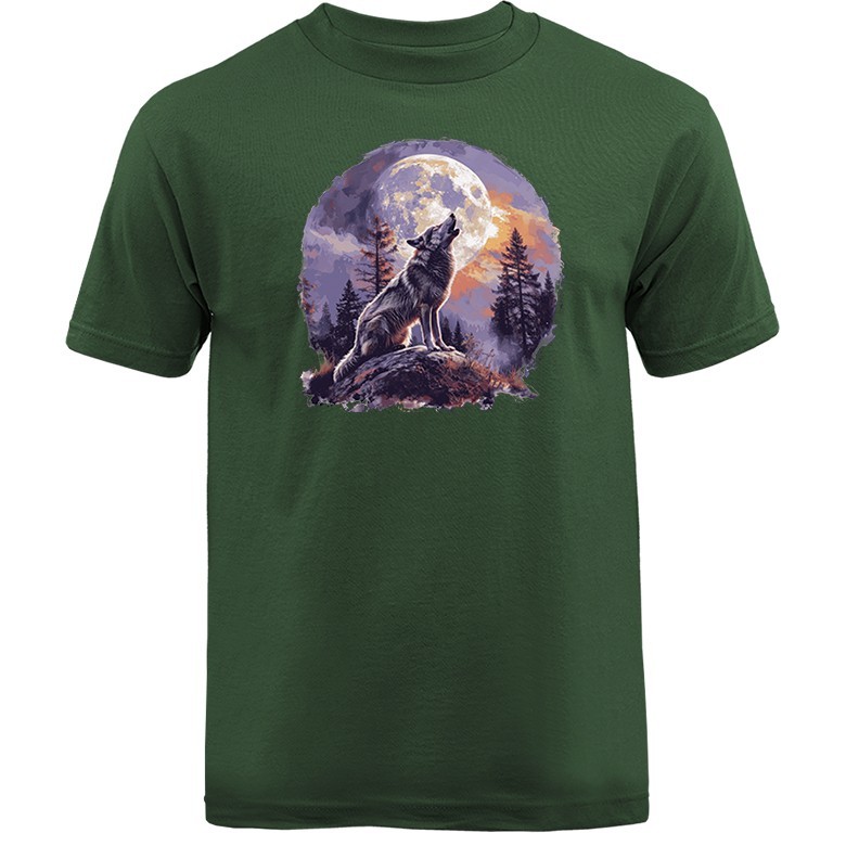 Howling Wolf Moonlight Wilderness Outdoor Wildlife Nature T-shirt