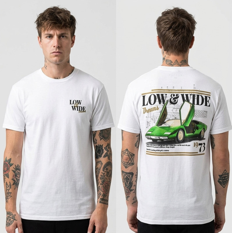 PacSun Mens Low And Wide Dream Car 1973 White Shirt New Medium