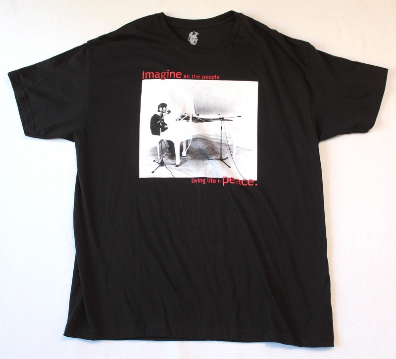 John Lennon Imagine All The People Living Life In Peace Black Shirt XL black