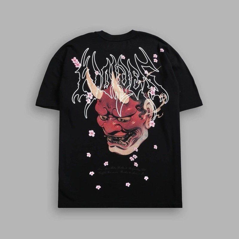 Darc Sport Oni Code Blossom “Premium “ Oversized Tee Features Large Hannya Mask gallery