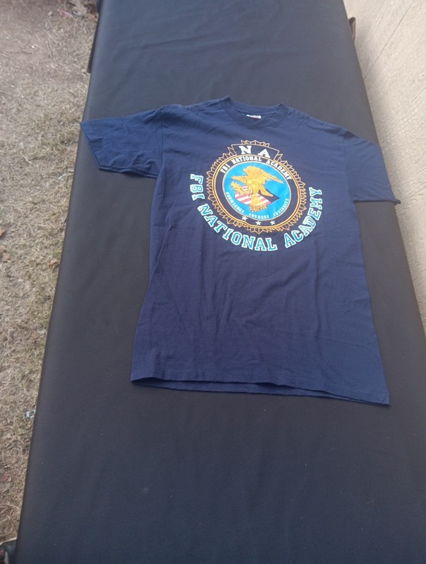 Vintage FBI National Academy Shirt Mens L Navy Blue Signal Mega-Tee USA 90s