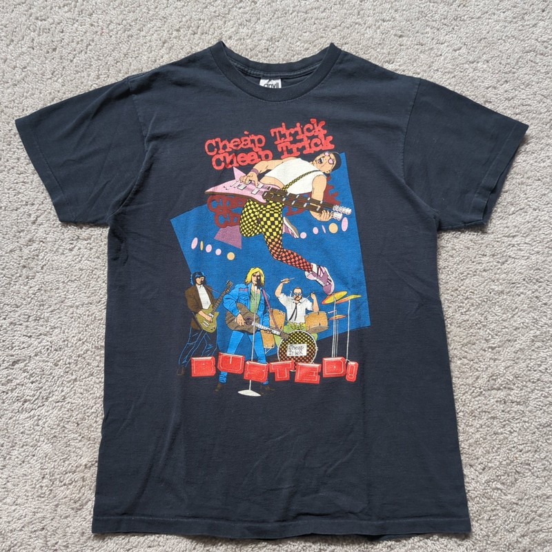 VTG 1990 Cheap Trick Busted Tour Shirt Mens M Rock Band Merch Single Stitch