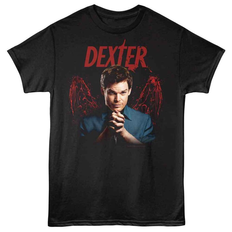 Dexter – Blood Wings Alt – American Classics – Black Adult Short Sleeve T-Shirt
