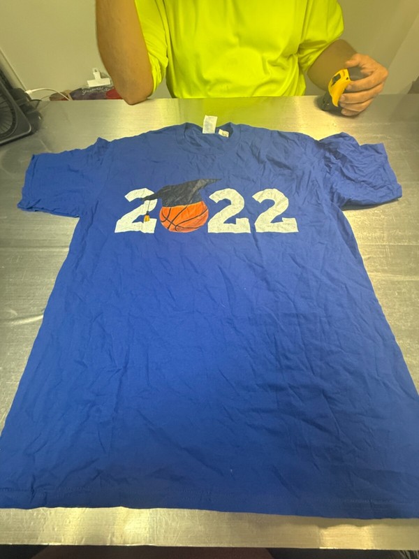 Port & Company Men's Blue Cotton T-Shirt - Large - 2022 Graduation/Basketball gallery