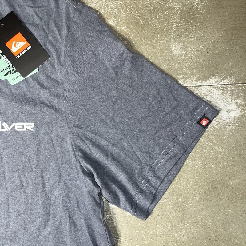 Quiksilver Grey Soft Short Sleeve White Wave Graphic Palm Sun Shirt NWT Men’s XL gallery