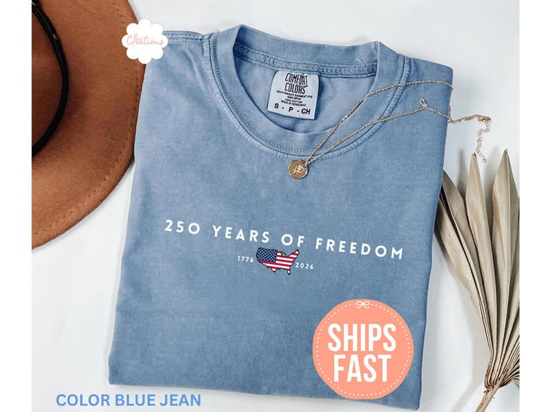 Comfort Colors 250 Years Of Freedom Shirt, USA Anniversary Shirt gallery