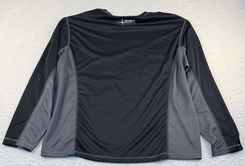 Habit Men's Black/Gray Performance Long Sleeve Shirt Size XL gallery