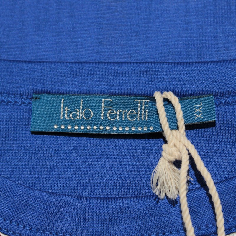 Italo Ferretti NWT Short Sleeve T-Shirt Size XXL Blue/White/Multi Cotton & Silk gallery
