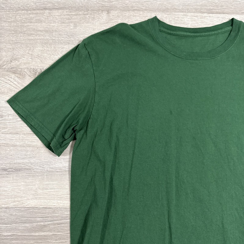 Green Blank Shirt Men’s Cotton Plain Tee Crew Neck Casual Basic Top Size XL gallery